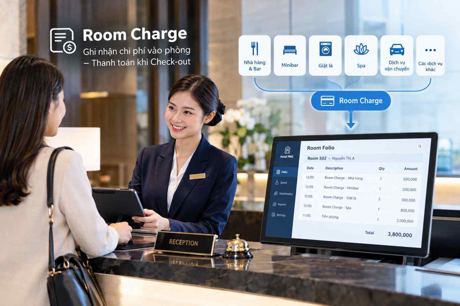 Room Charge là gì? Quy trình ghi nhận chi phí vào phòng khách sạn